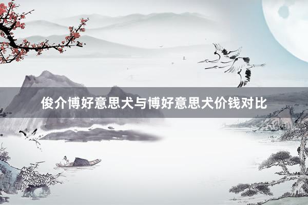 俊介博好意思犬与博好意思犬价钱对比
