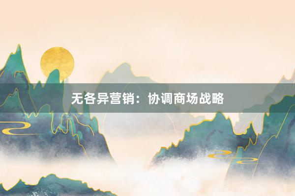 无各异营销：协调商场战略
