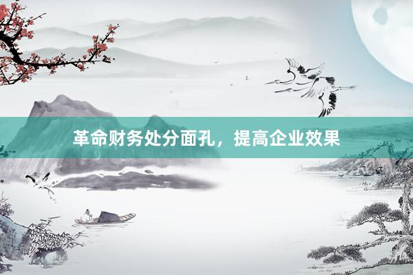 革命财务处分面孔，提高企业效果